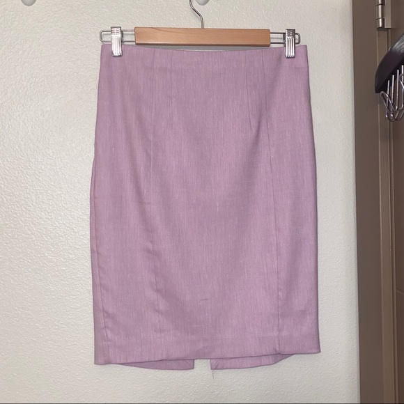 NWOT EXPRESS High Waisted Linen-Blend Pencil Skirt - Picture 4 of 6